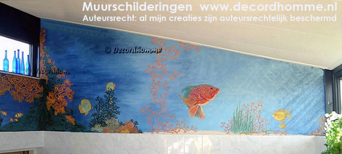 Muurschildering Onderzeewereld De vis Merou Haarlem