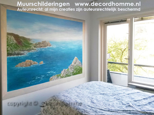 Muurschildering slaapkamer Muurschilderingen zeegezichten Baie Douarnenez Bretagne