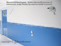 Vliegende meeuwen Muurschildering zeevogels amsterdam noord holland