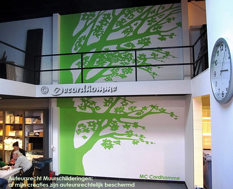 Boom muurschildering bomen muurschilderingen Noord Holland  Beverwijk