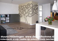 Boom muurschildering Design Abstracte Muurschilderigen Haarlem Amsterdam Noord Holland